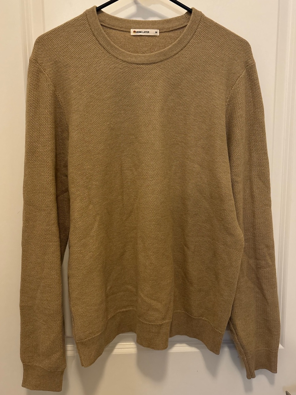 Marine Layer Men's Crewneck Sweater in Khaki
